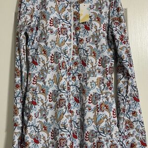 NWT Women’s Floral Romper Skort Dress Long Sleeve Size L